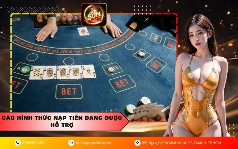 Các hình thức nạp tiền đang được hỗ trợ